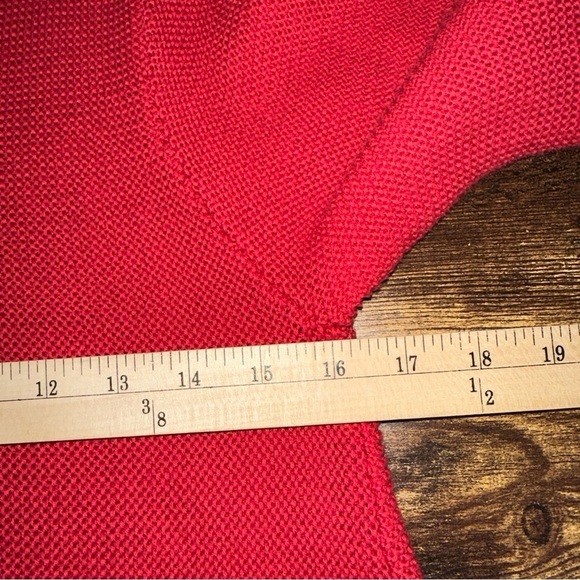 Habitat Sweater Womens Small Red Peruvian Double Knit V-Neck Festive Y2K Boho - Picture 5 of 8